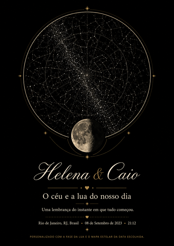 Mapa do Céu e LUA Personalizado